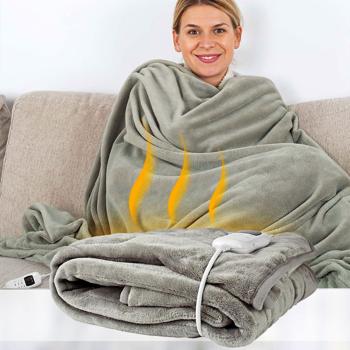 Preview: Heizdecke 180x130 cm – beheizbare Wärmedecke mit Timer & LED-Display – kuschelig, waschbar & energieeffizient – ideal für gemütliche Wärme & Entspannung