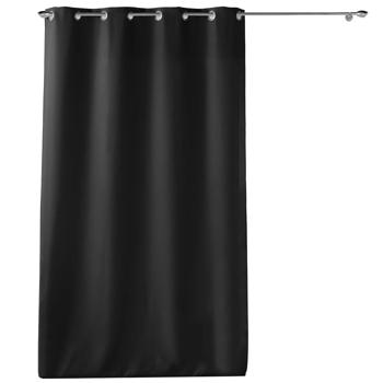 Vorhang mit Metallösen, 140x260 cm, Schwarz - Effektive Verdunkelung & Lärmminderung - Polyester, maschinenwaschbar bei 30°C - Ideal für hohe Altbauwände