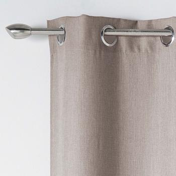 Preview: Vorhang mit Metall-Ösen, 140x260 cm - Sandfarben, Verdunkelung & Lärmminderung - Polyester, maschinenwaschbar, für hohe Wände