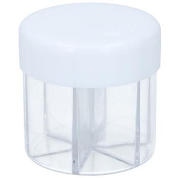 Gewürzspender 6 Kammern transparent - 6-in-1 Gewürzstreuer für Salz, Pfeffer, Kräuter - Ø 6,5 cm - Ideal für Küche, Camping & unterwegs