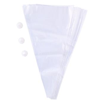 Spritzbeutel 20er-Set - inkl. 3 Spritztüllen für Torten Kuchen & Cupcakes - Einwegbeutel robust transparent hygienisch - für Backkreationen