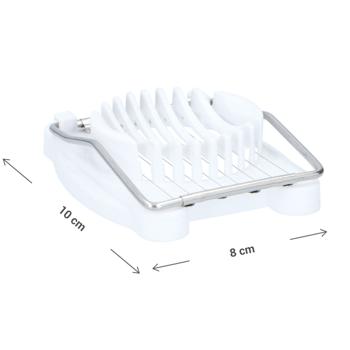 Preview: Eierschneider mit 8 Edelstahl-Drähten - Perfekte Eierscheiben für Salate, Sandwiches & Gerichte - Spülmaschinenfest - Kunststoff/Edelstahl 8x10.5x2.6cm