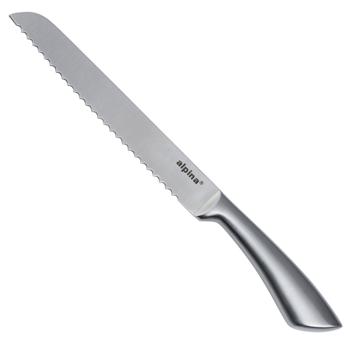 Küchenmesser mit Wellenschliff-Klinge - Edelstahl Brotmesser für Brot, Gebäck & Braten - Ergonomischer Griff, 33.5x2.8x4cm, 170g - Robust & leicht zu reinigen