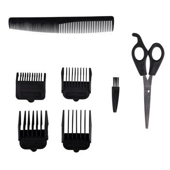 Preview: Elektrischer Bart- & Haarschneider - Für Kurzhaarfrisuren & gepflegte Bärte - Inkl. 4 Aufsätze, Schere & Kamm - 10W - 230V/50Hz - Ergonomischer Griff