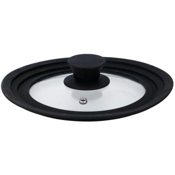 Universaldeckel Glas mit Silikonring - für Töpfe & Pfannen 16/18/20 cm - schützt vor Kratzern - spülmaschinenfest - 417g - mit Entlüftungsloch