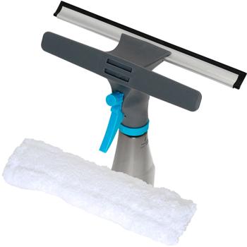 Preview: Fensterreiniger mit Sprühfunktion & Mikrofaserbezug - Für streifenfreien Glanz auf Glas, Fliesen & Spiegel - 240ml Tank - 25x26x8 cm