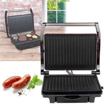 Leistungsstarker Kontaktgrill für Panini, Toasts, Steaks & Gemüse – 1000 W, antihaftbeschichtet, kompakt, schnell aufheizend, ideal für Zuhause