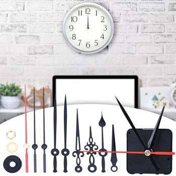 Geräuschloses Uhrwerk Komplettset mit 3 verschiedenen Zeigersätzen, leise schleichende Zeiger ohne Ticken, stabiles Gehäuse, Batteriebetrieb