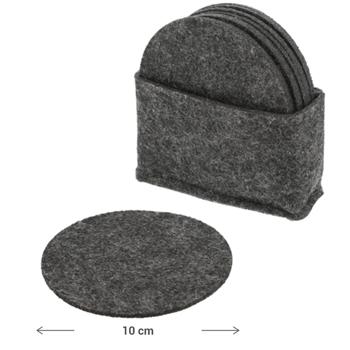 Preview: Filz Untersetzer rund 8er Set - Ø 10 cm - schützt Oberflächen effektiv vor Flecken & Kratzern - Polyester Filz 450g/m² Öko Tex Standard