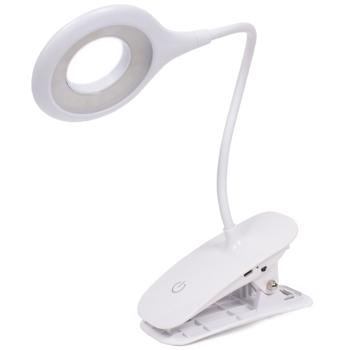 Moderne Schreibtischlampe in Weiss, 3 W, mit stabiler Klemme, energiesparend & flexibel einstellbar, ideal als Bürolampe, Leselampe oder am Arbeitsplatz