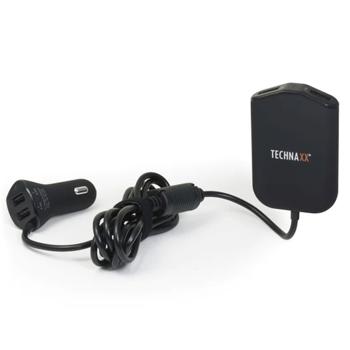 Preview: Praktisches Auto Ladegerät mit 4-fach USB-Anschluss (4 x max. 2,4 A), Family Charger KFZ Ladeadapter, Jeder Mitfahrer hat seine eigene Lademöglichkeit