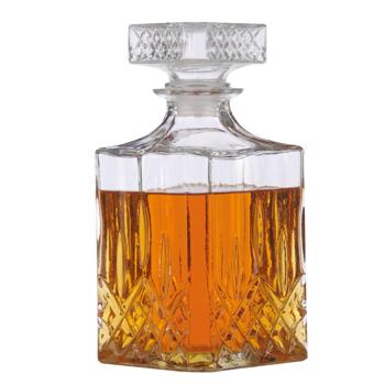 Whiskey Glaskaraffe 800 ml - Elegantes Design mit Schliff für kultivierte Hausbar - Spülmaschinengeeignet für Whisky & andere Brände - Stilvoll servieren