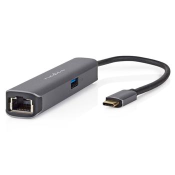 Preview: USB Multiport Adapter USB-C male - HDMI 4K@60Hz - RJ45 Gigabit Ethernet - USB-A - USB-C PD3 100W - Dockingstation für PC & Mac - 5 Gbit/s