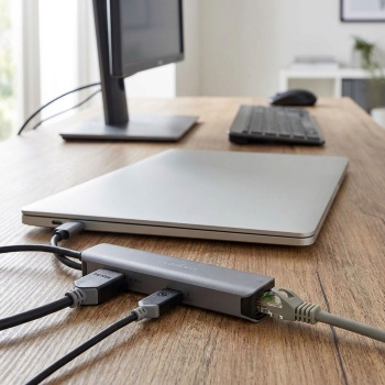 USB Multiport Adapter USB-C male - HDMI 4K@60Hz - RJ45 Gigabit Ethernet - USB-A - USB-C PD3 100W - Dockingstation für PC & Mac - 5 Gbit/s