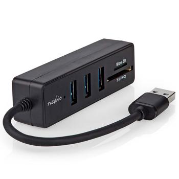 Preview: 5-Port USB 3.2 Hub: Schneller Datenhub mit 3x USB-A & SD/Micro-SD Kartenleser. Vielseitiger USB-Verteiler für Laptop & PC (schwarz)