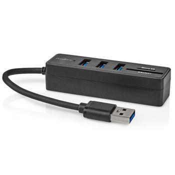 Preview: 5-Port USB 3.2 Hub: Schneller Datenhub mit 3x USB-A & SD/Micro-SD Kartenleser. Vielseitiger USB-Verteiler für Laptop & PC (schwarz)