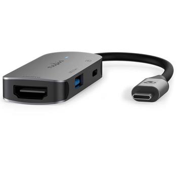 Preview: USB Multiport Adapter - HDMI 4K@30Hz Ausgang - USB-A 3.2 Gen 1 (5 Gbit/s) - USB-C PD 100W - Aluminium Hub für Laptop, MacBook & Smartphones