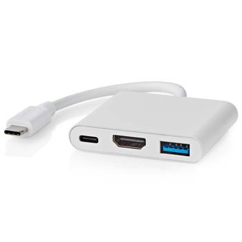 USB-C Multiport Adapter mit 4K HDMI & schnellem USB-A: Weisser USB-C Hub (5 Gbps) für Notebook, Tablet & Smartphone – vielseitig & leistungsstark