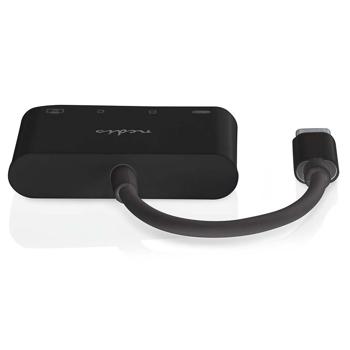 Preview: USB-C Hub - Multiport Adapter 1 x USB C und 1 x USB A plus SD und MicroSD Kartenleser, bis zu 480 Mbit, schwarz