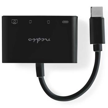 Preview: USB-C Hub - Multiport Adapter 1 x USB C und 1 x USB A plus SD und MicroSD Kartenleser, bis zu 480 Mbit, schwarz