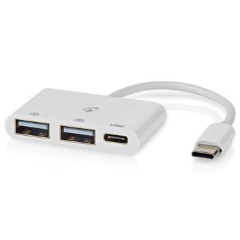 USB-C Multiport Adapter mit schnellem USB-A & USB-C: Weißer USB-C Hub (480 Mbit/s) für Notebook, Tablet & Smartphone – vielseitig & kompakt