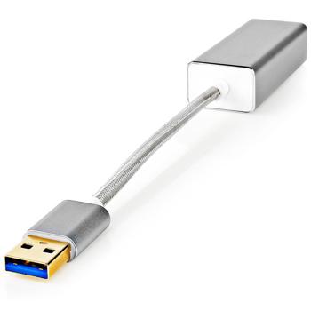 Preview: Ethernet Internetadapter - stabile Netzwerkverbindung 1 Gbit/s für PC, Notebook & Laptop - USB 3.2 LAN Adapter - Plug & Play - vergoldet, Aluminium