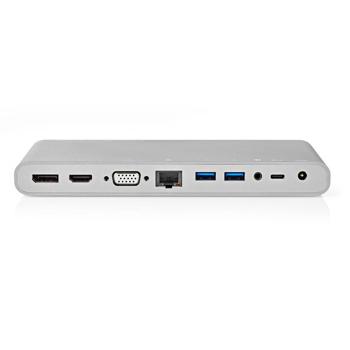 Preview: Full-Function 12-in-1 USB-C Dockingstation, Aluminium, 5 Gbit/s, USB 3.0 – HDMI, DisplayPort, VGA, RJ45 & Audio, USB A / C - die ultimative Anschlusslösung