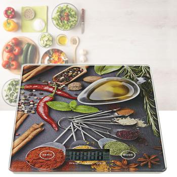 Moderne Digitale Küchenwaage (14x1,5x19,5cm) aus Glas – Batteriebetrieben, bis 5kg – Stilvolles Design & Präzision für jede Küche