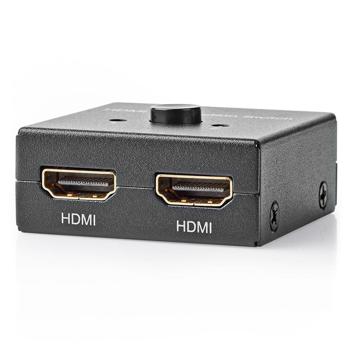 4K HDMI Switch mit Splitter-Funktion, 2-Port, Anthrazit – Flexible Schaltung für nahtlose Ultra HD Erlebnisse