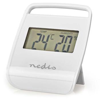 Preview: Präzises digitales Thermometer & Hygrometer in Weiss mit großem Display – ideal für den Innenraum, zur Temperatur- & Luftfeuchtigkeitsmessung