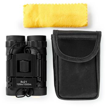 Preview: Kompaktes Fernglas 8x21 Dachkantprisma - Ideal für Wandern, Reisen & Outdoor - 128m Sichtfeld - Robust mit Dioptrienkorrektur, inkl. Tasche - 141g