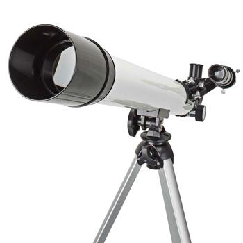 Preview: Teleskop Komplett-Set für Einsteiger: 50/600mm - Refractor-Teleskop mit Aluminium-Stativ (H bis 125cm) - Ideal für Mond, Planeten & Sterne