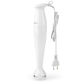 Preview: Pürierstab - Stabmixer 150W - 2-Klingen-Messer für Milchshakes, Suppen & Saucen - Handmixer für Bananenmilch, Apfelmus, Kürbisssuppen - Weiss