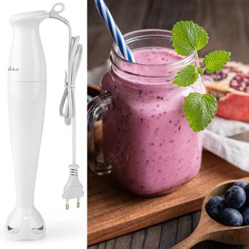 Pürierstab - Stabmixer 150W - 2-Klingen-Messer für Milchshakes, Suppen & Saucen - Handmixer für Bananenmilch, Apfelmus, Kürbisssuppen - Weiss