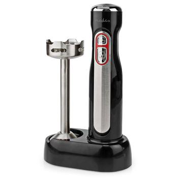 Preview: Kabelloser Akku-Stabmixer (100W, Edelstahl): Für Smoothies, Suppen, Sossen – maximale Flexibilität, silber-schwarzes Design, kabelloses mixen