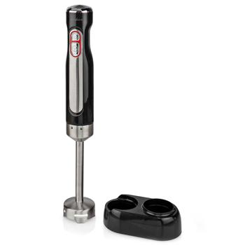 Preview: Kabelloser Akku-Stabmixer (100W, Edelstahl): Für Smoothies, Suppen, Sossen – maximale Flexibilität, silber-schwarzes Design, kabelloses mixen