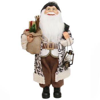 Weihnachtsmann, Santa, beige-braun, Weihnachts-Dekoration, H 45 cm