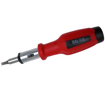 Preview: Ergonomischer 12-in-1 Ratschen-Schraubendreher mit 11 Bits aus Chrom-Vanadium Stahl (rot/schwarz) – Bequemes & effizientes Schrauben