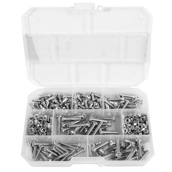 Gewindeschrauben-Sortiment 290-tlg. - verzinkt, korrosionsbeständig - Schlossschrauben Rundkopf & Sechskantmuttern - 4.0x10-25mm & 5.0x20-25mm