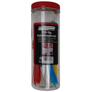 Kabelbinder-Sortiment 300-tlg. - Vielseitig für Werkstatt, Haushalt, Garten & Reisen - 100x 3.6x200mm & 200x 2.5x100mm - Robust, langlebig