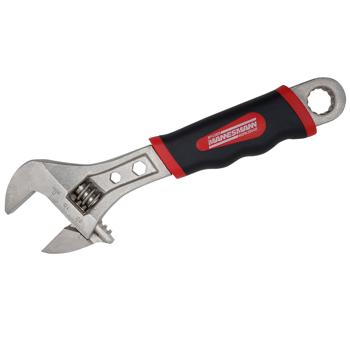 Preview: Verstellbarer Rollgabelschlüssel (20cm, rot/schwarz) – Robuster Schraubenschlüssel-Allrounder für Werkstatt, Haus & Garten