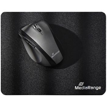 MediaRange Mousepad flach schwarz - Glatte Oberfläche für präzise Mausführung & sicheren Halt - Rutschfest, 21x18x0.3 cm - Ideal für Büro, Homeoffice & Gaming