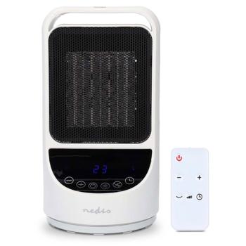 Preview: Smarter Wi-Fi Keramik Heizlüfter, 1500W, Oszillation, 2 Wärmestufen, weiss/schwarz - App Steuerung - Effektive Wärme für Ihr Zuhause