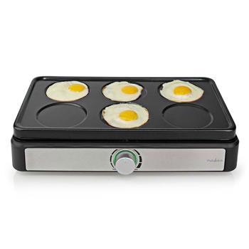 Preview: Komfortables Party-Wok-Set für 6 Personen, 600 Watt – 6 Mini-Woks, auch für Crêpes oder Omeletts, mit Temperaturregler, antihaftbeschichtet