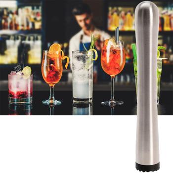 Cocktail-Stampfer Edelstahl - Professioneller Stössel für Mojitos & Caipirinhas - Ideal zum Zerkleinern von Früchten & Eiswürfeln - Ø 2,5 x H 17 cm
