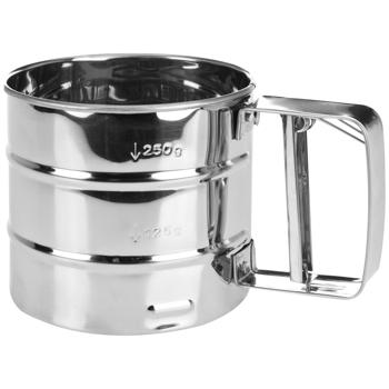 Premium Puderzuckerstreuer aus Edelstahl mit Mahlwerk - Puderzuckermühle für feinste Back-Ergebnisse