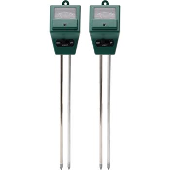 Preview: 2er Set Präzises 3in1 Pflanzenerde Messgerät, Bodentester für Feuchtigkeit, pH-Wert und Lichtverhältnisse, idealen Standort für Pflanzen finden