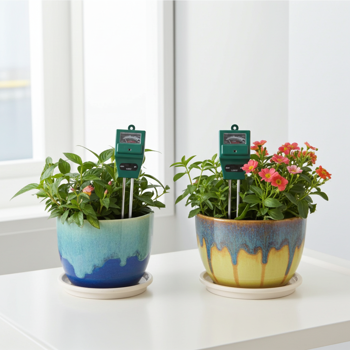 2er Set Präzises 3in1 Pflanzenerde Messgerät, Bodentester für Feuchtigkeit, pH-Wert und Lichtverhältnisse, idealen Standort für Pflanzen finden