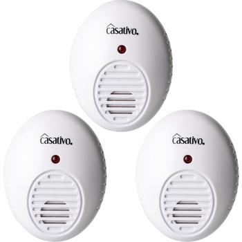 Preview: 3er-Spar-Set Hocheffektiver Ultraschall-Insektenvertreiber für die Steckdose, weiss, bis 47 m², gegen Fliegen, Mücken, Moskitos, Spinnen, Ameisen  