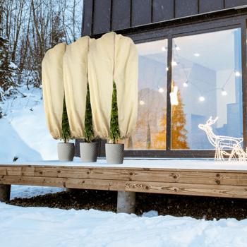 3er-Set Pflanzenabdeckung XL, Winterschutz, 180 x 120 cm, Kübelpflanzen Schutzhauben als Frostschutz, Zugband, Reissverschluss, atmungsaktiv 